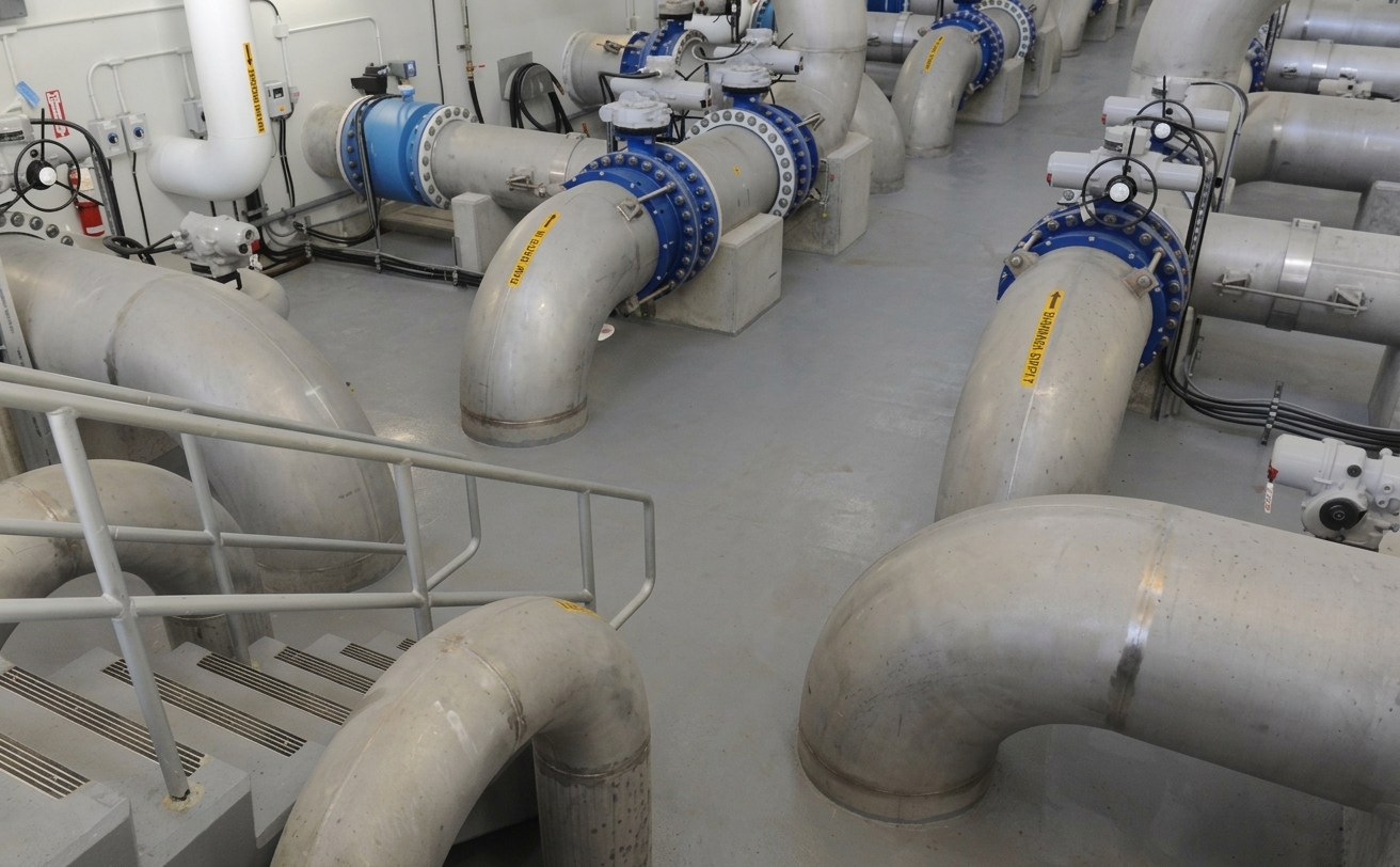 Stainless steel process pipes and valves