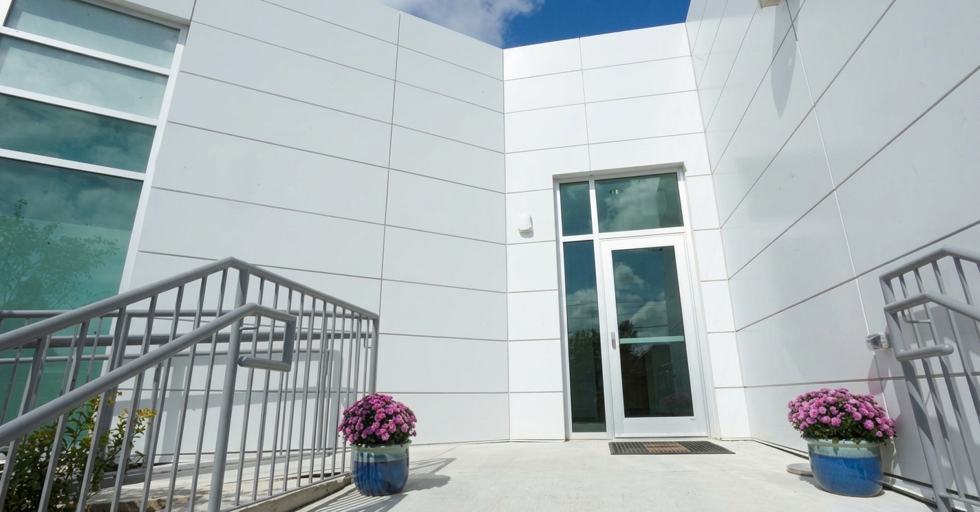 Accessible entrance to a modern public building